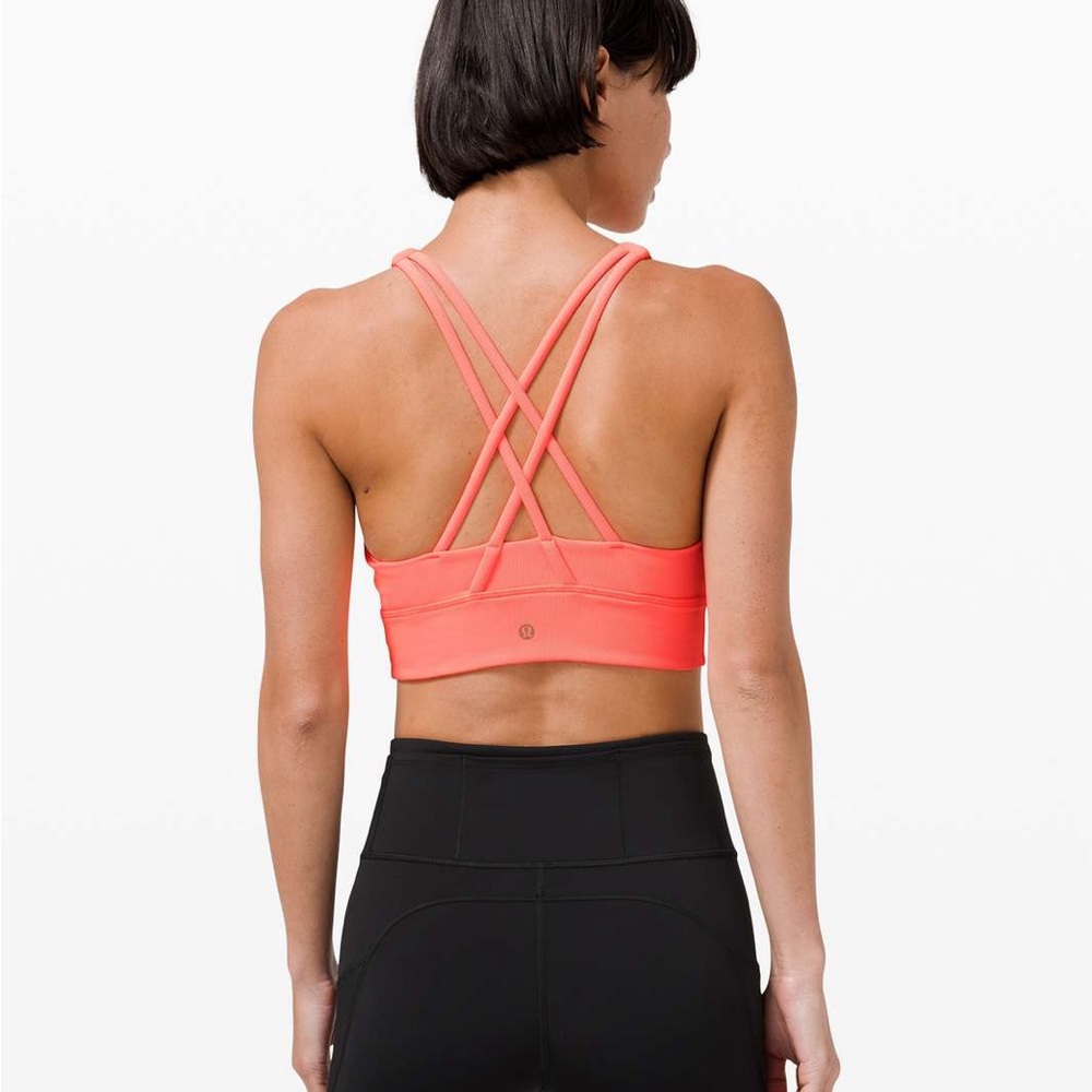 Lululemon Energy Longline High-neck Sports Bra - Coral